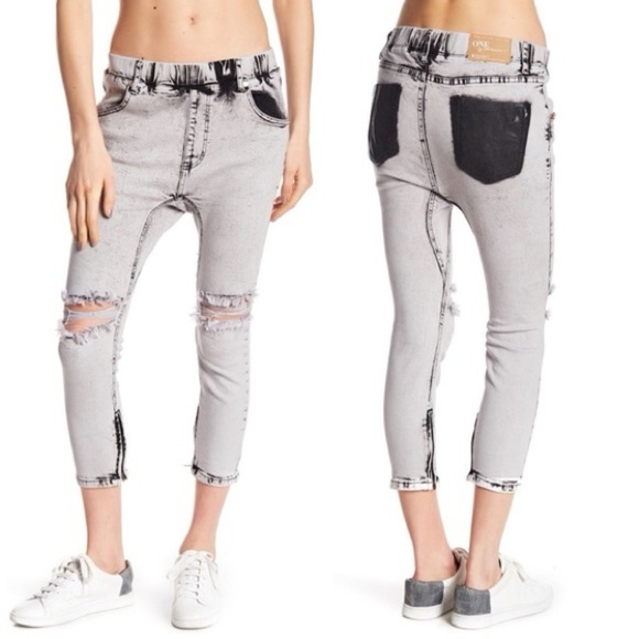 One Teaspoon Harley Killers Jeans Size 28, NWT, Harem Style Cropped Length - Picture 1 of 12